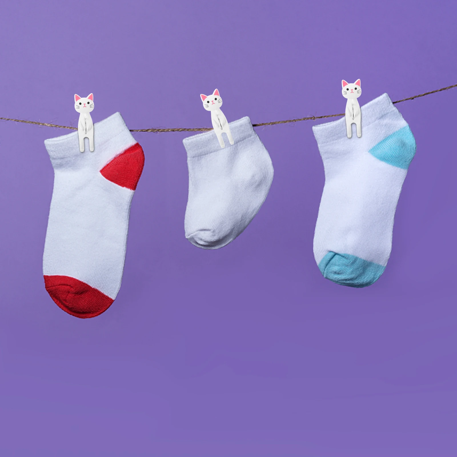 

4pcs Plastic Clothespins Lightweight Anti Aging Quilt Clips Windproof Clamp For Socks Towels Skirts Pants Shorts