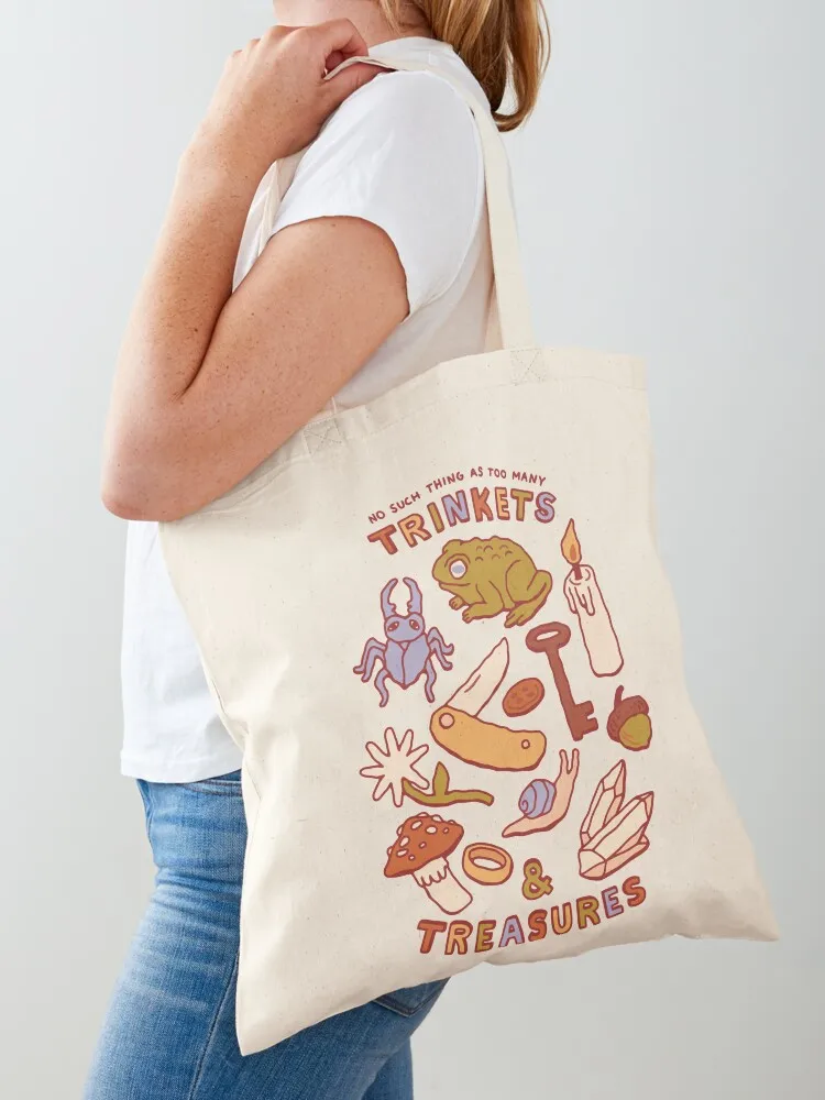 Trinkets & Treasures Tote Bag canvas tote bags Women's bag woman shopping bag Canvas Tote