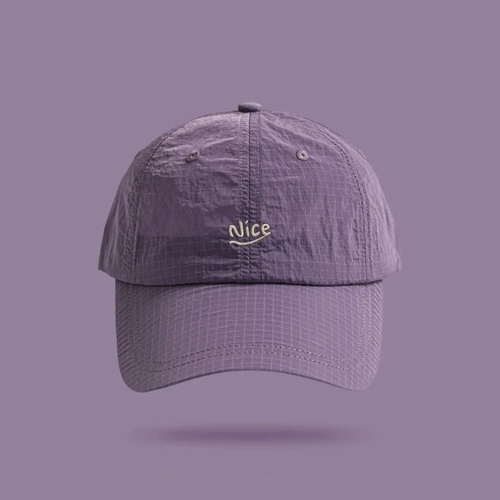 

Fashion Plaid Thin Sun Cap Breathable Letter Embroidery Sports Running Cap Adjustable Quick-drying Baseball Cap Men Women