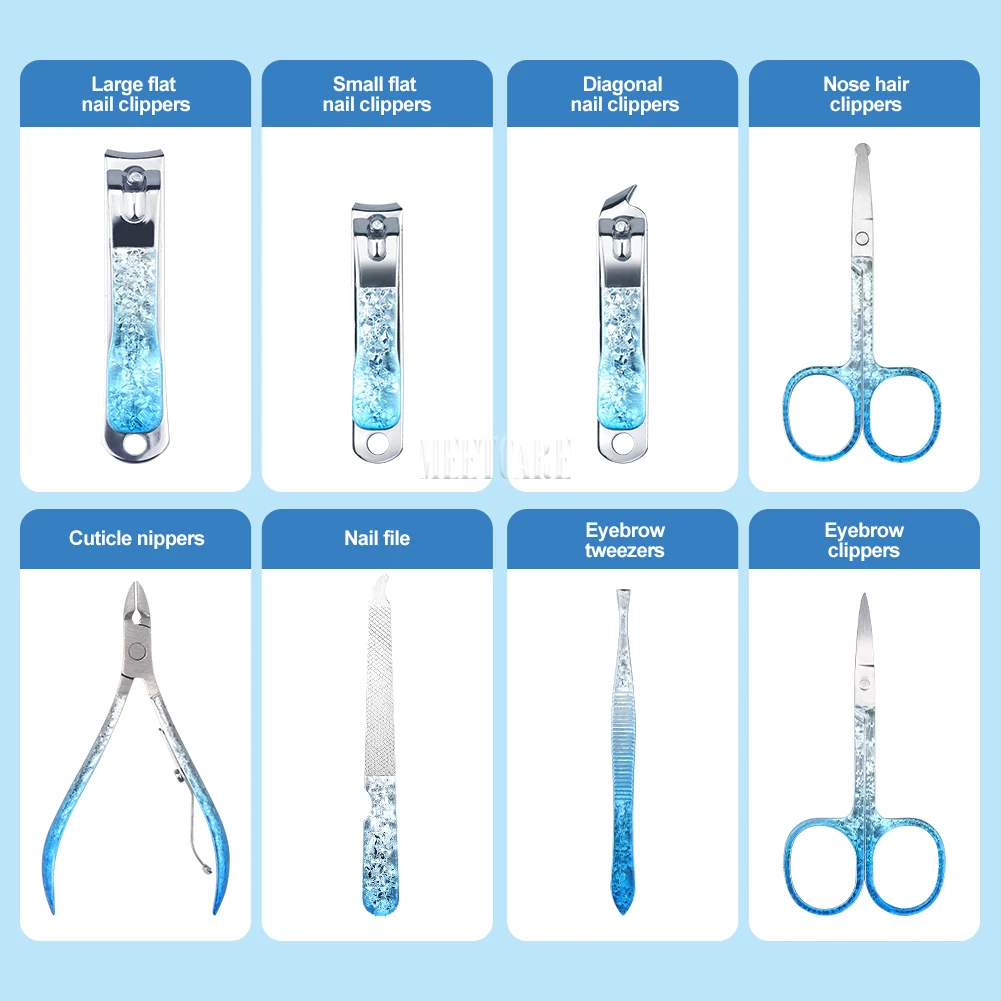 Professional Manicure Set Kit, Nail Clippers coloridos, Pedicure Ferramenta Pinças Sobrancelha Aço Inoxidável, Nail Trimmer Sets, Scissor