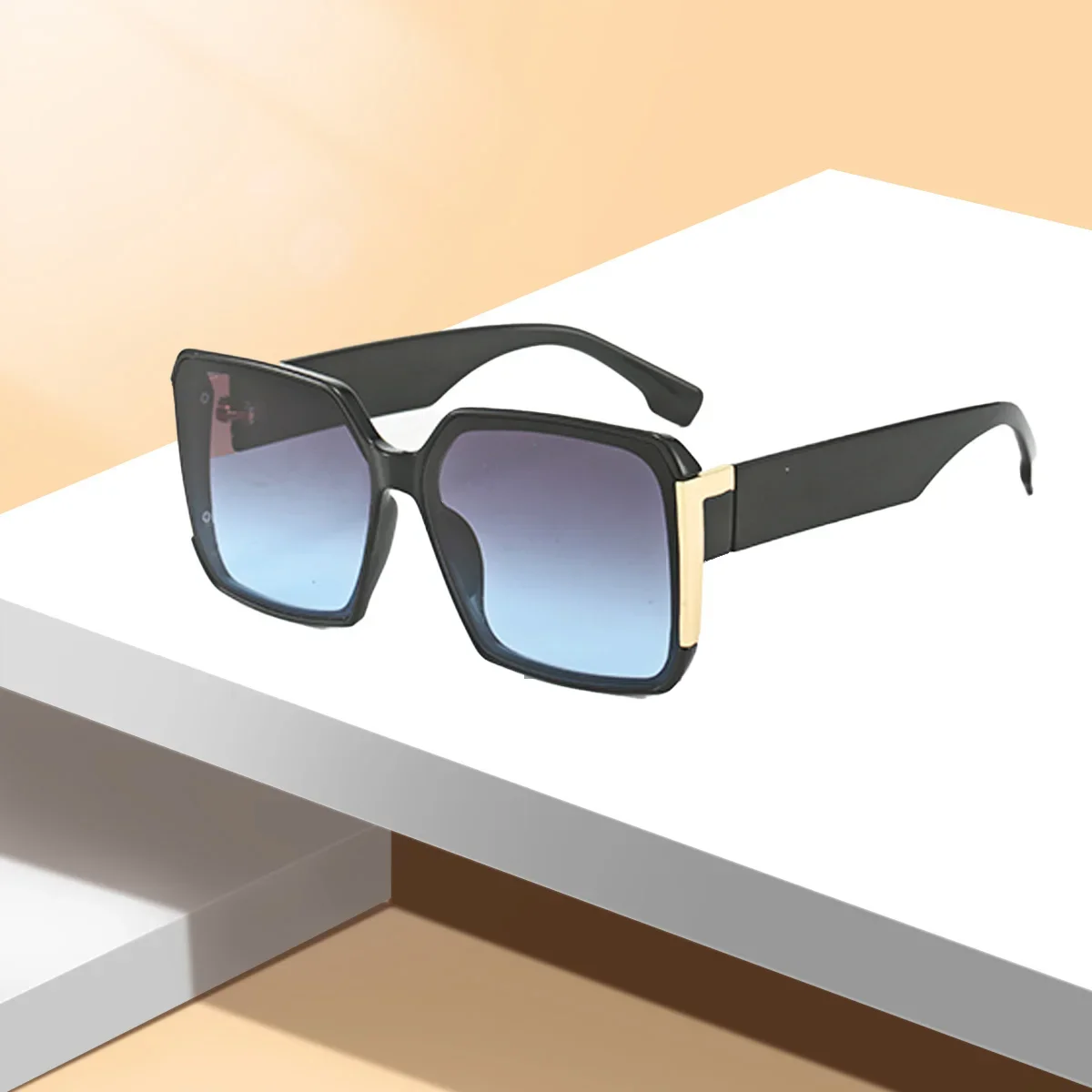 Vintage Men Women Big Sunglasses Men Square Shades Brand Designer Unisex Sun Glasses Black Lense Male Female Sunglasses UV400