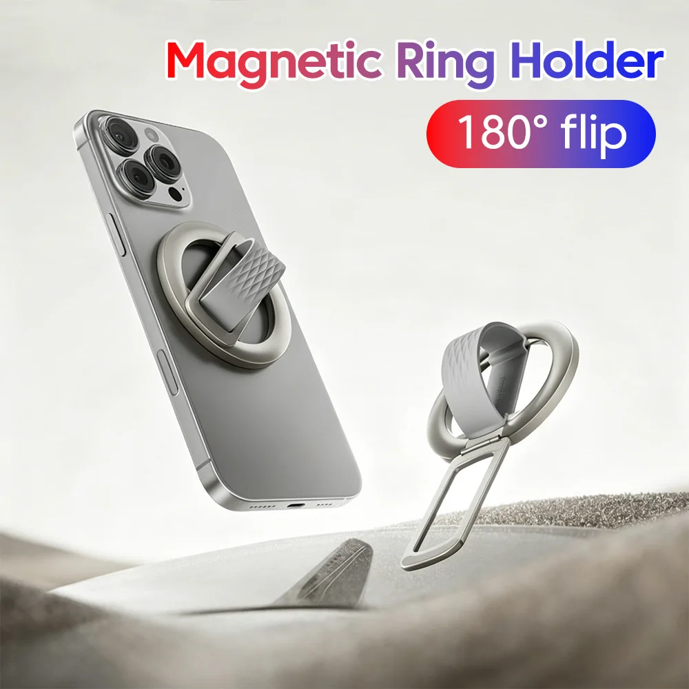 180 ° Anneau magnétique rotatif pour téléphone, support universel pour téléphone MagSafe, support magnétique pour iPhone, Samsung, anneau de maintien pour doigt