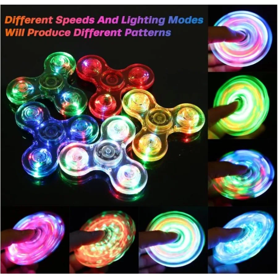 Gigilli 12 paquets Fidget Spinners pour adultes éclairent les cadeaux de fête pour 4812 sacs de cadeaux stuffers tdah jouets sensoriels Fidget en vrac G
