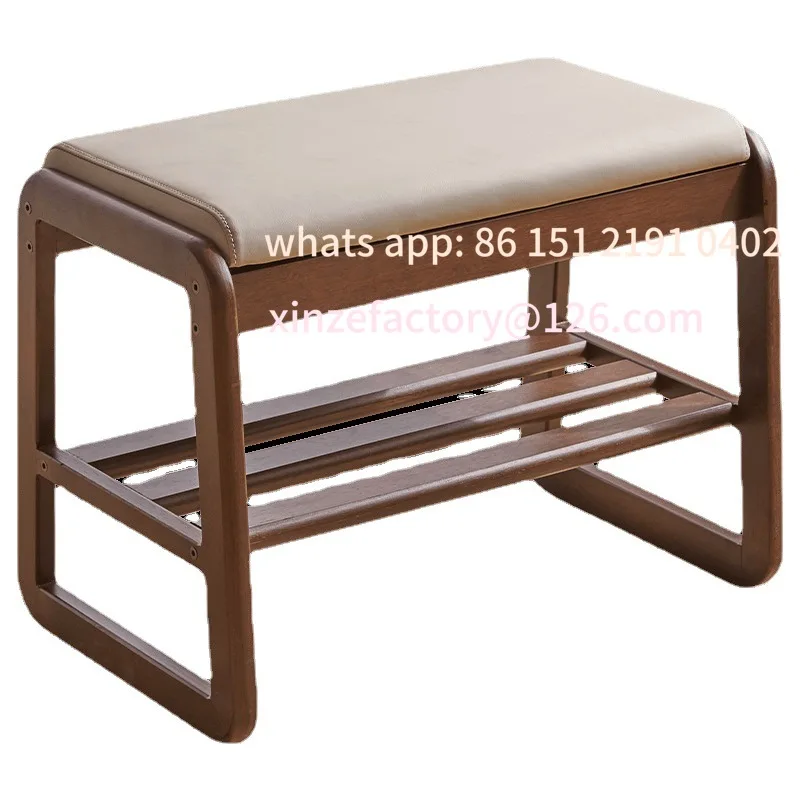 Customizable solid wood shoe changing stool Enter the house and enter the door to wear a shoe stool