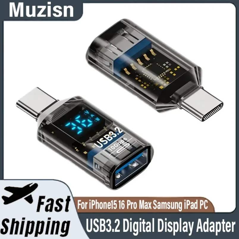 MUZISN USB3.2 Digital Display Adapter 4K@60Hz USB-C OTG for iPhone15 16 Pro Max Samsung iPad PC Laptop Fast Charge Data Sync  ﻿