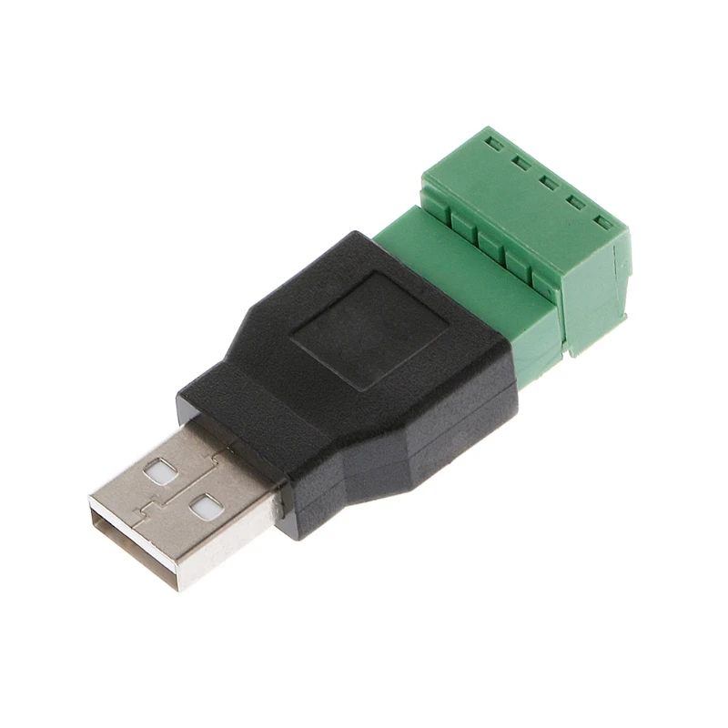 USB 2.0 نوع A ذكر/أنثى إلى 5P برغي ث/درع محطة محول القابس موصل