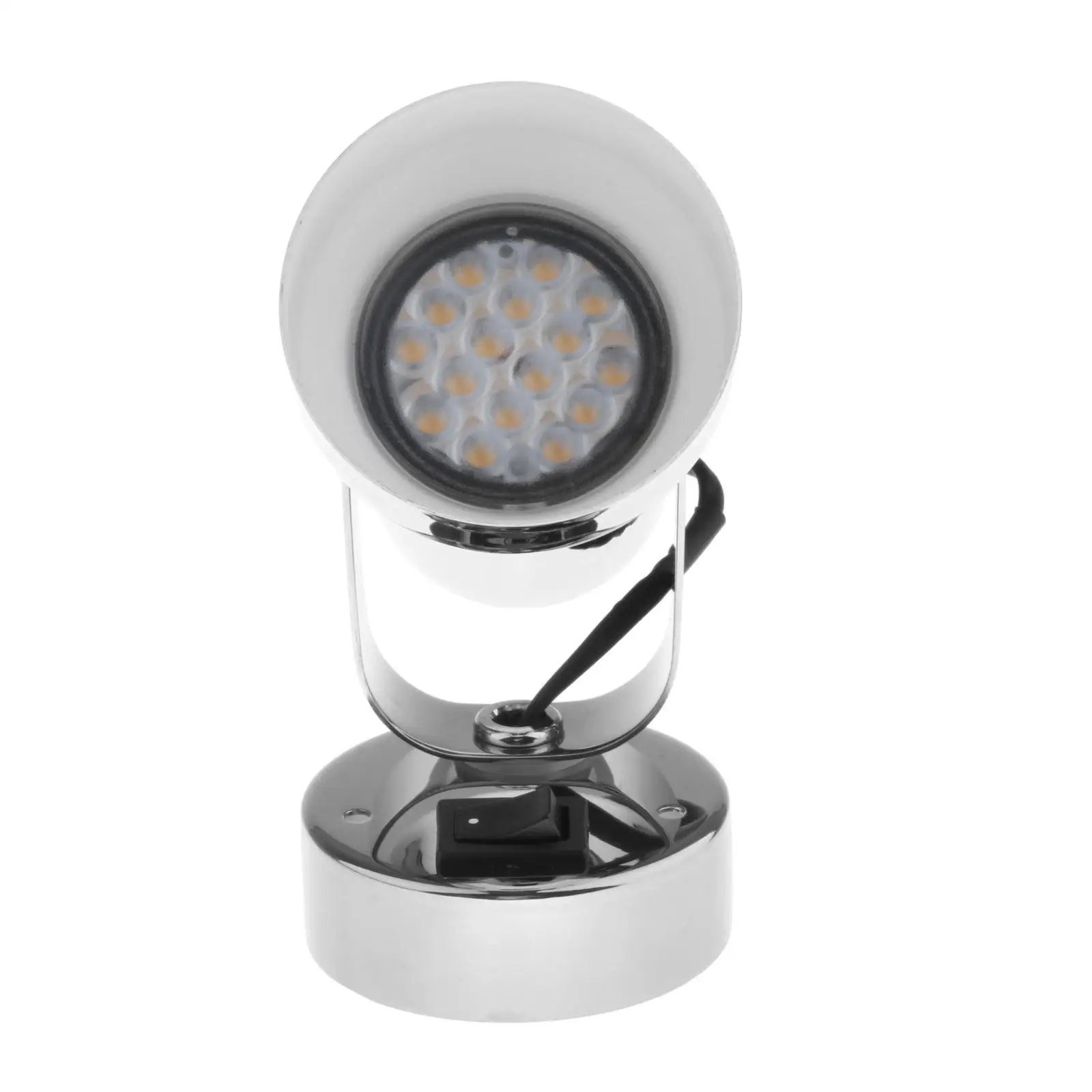 

Светодиодный светильник для интерьера лодки, серебристый, из нержавеющей стали, 12 В, теплый белый свет, для морских судов, автодомов, караванов, комнат для чтения