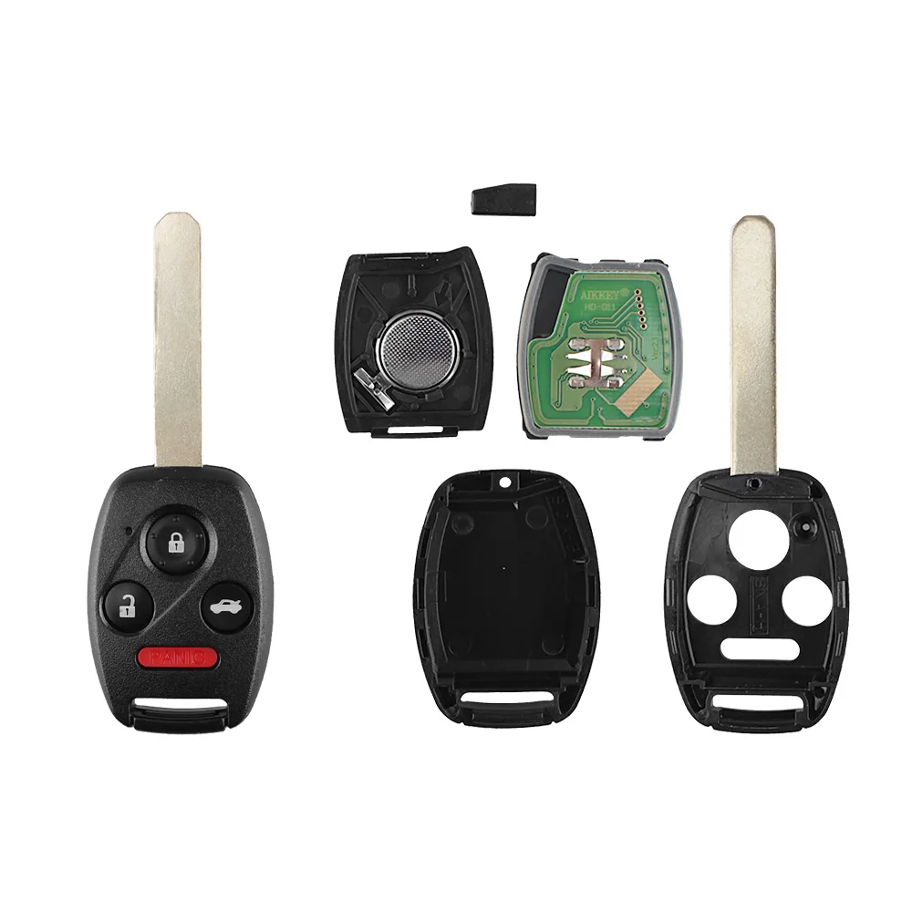 KEYYOU With Battery 313.8MHz Uncut Blade Remote Key ID46 Chip for Honda/Accord Pilot 2010 2011 2012 2013 2014 2015 KR55WK49308