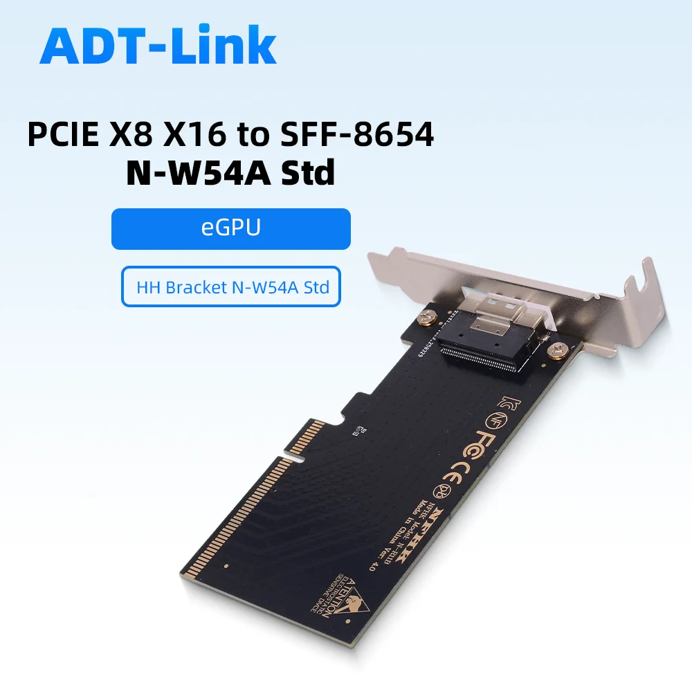 

PCIE X8 X16 To SFF-8654 8i X8 Adapter Card Riser for External Graphics Card eGPU Graphics Dock GPU