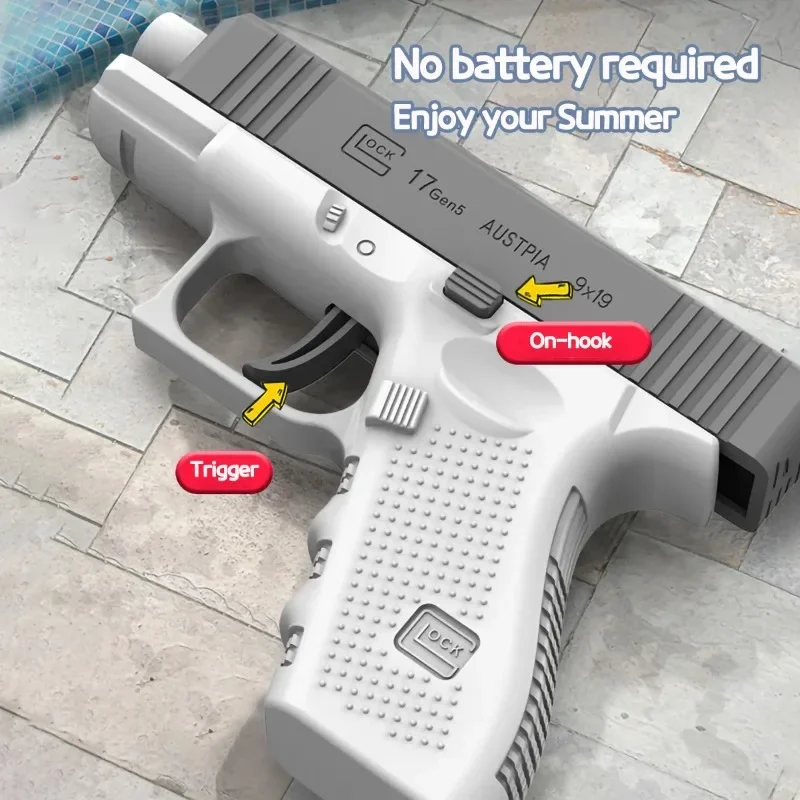 Pistola de agua no eléctrica de alta presión para niños, niños, niñas y adultos, tiro automático completo, juguete de playa, Verano