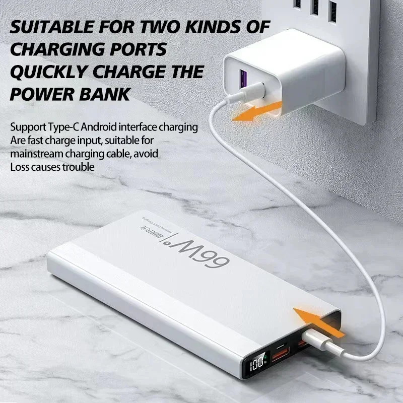 200000Mah Power Bank 66W Snel Opladen Digitale Display Oplaadbare Batterij Draagbare Geschikt Voor Iphone Huawei Xiaomi Samsung