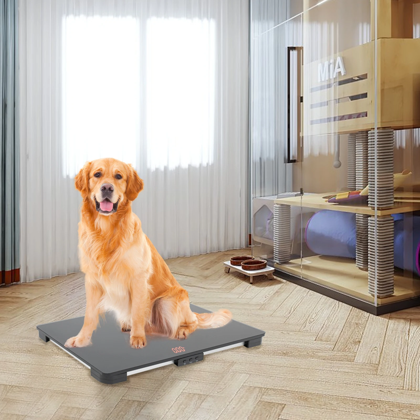 Professional Pet Scale Animal Scale for Large Dogs 100kg/220lb Capacity 0.022lb Precision LCD Display for Pets/Dogs/Cats