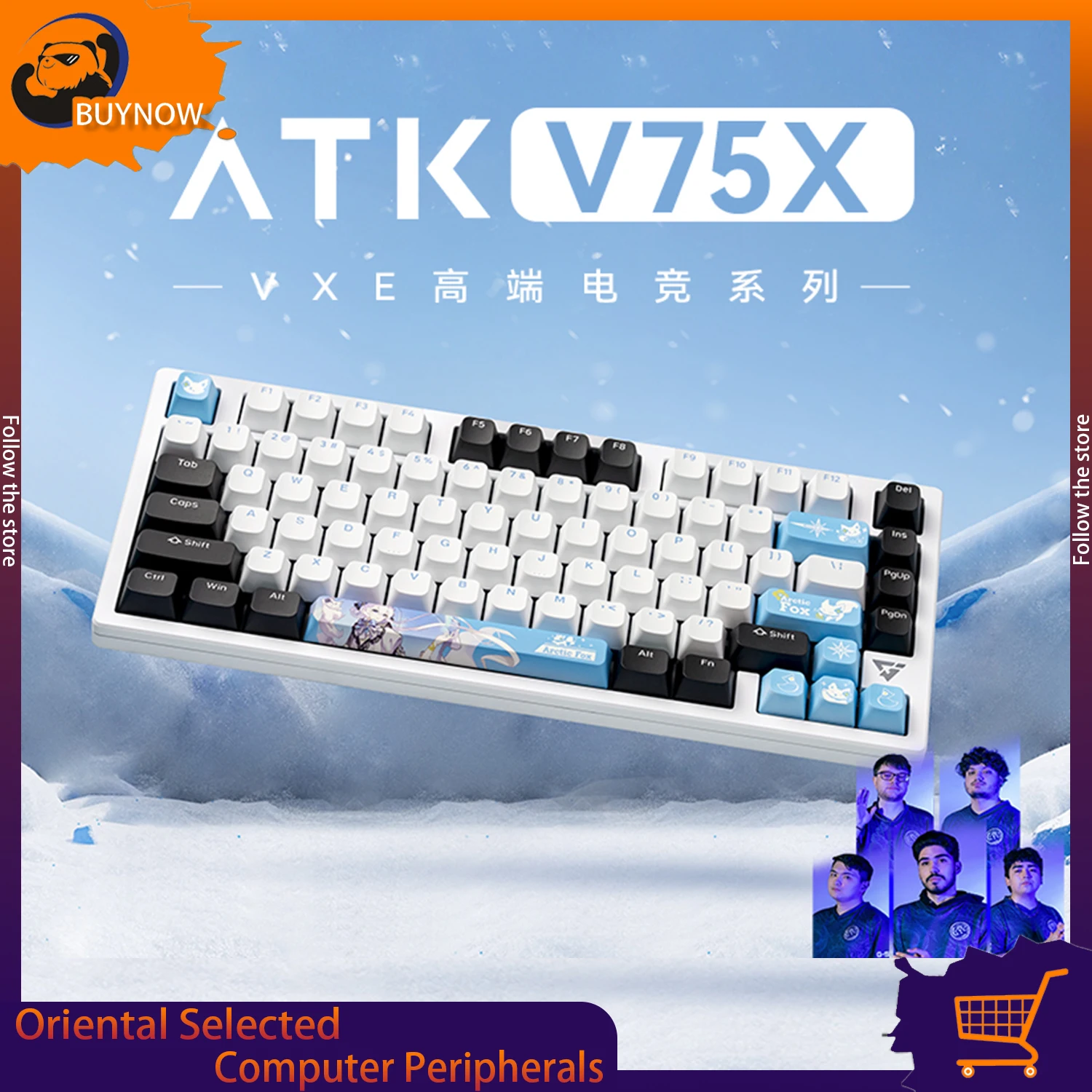 Atk Vxe V75x Mechanical Keyboard Bluetooth Wireless 2.4g Tri Modes Hot Swappable 1ms Low Latency Gasket PC Gaming Keyboard