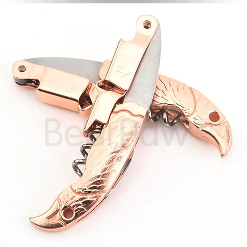 1pcs stainless steel multifunctional rose gold corkscrew,wine bottle opener,eagle red wine opener,Bar Bottle Stopper Accessories