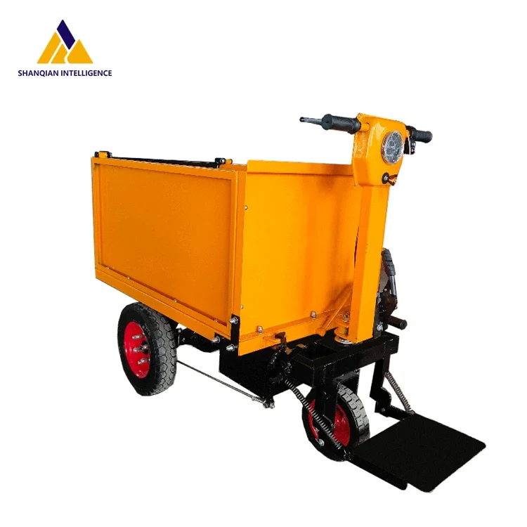 Hand Push Three Door Transport Vehicle Wheelbarrow electric Dump Tricycle