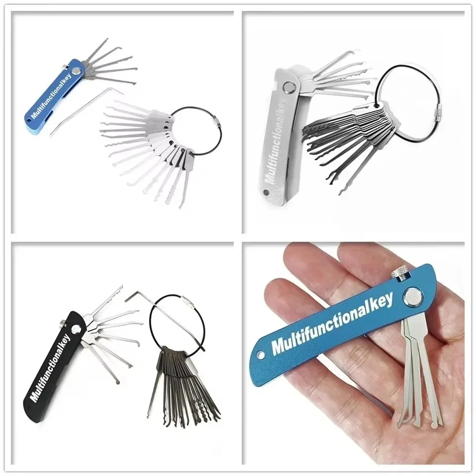 21 in 1 Compact Lock Picking Set Essential Tools for Beginners And Professionals Ideal for Practice And Skills Development