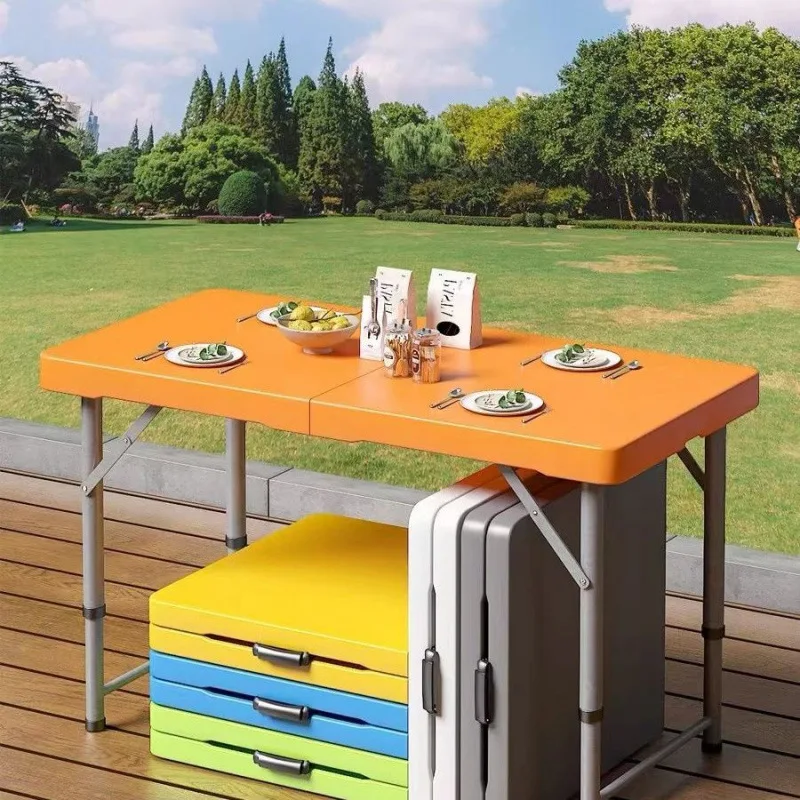 

Folding table Height outdoor picnic Simple plastic Household simple portable study table Modern storage table and chairs