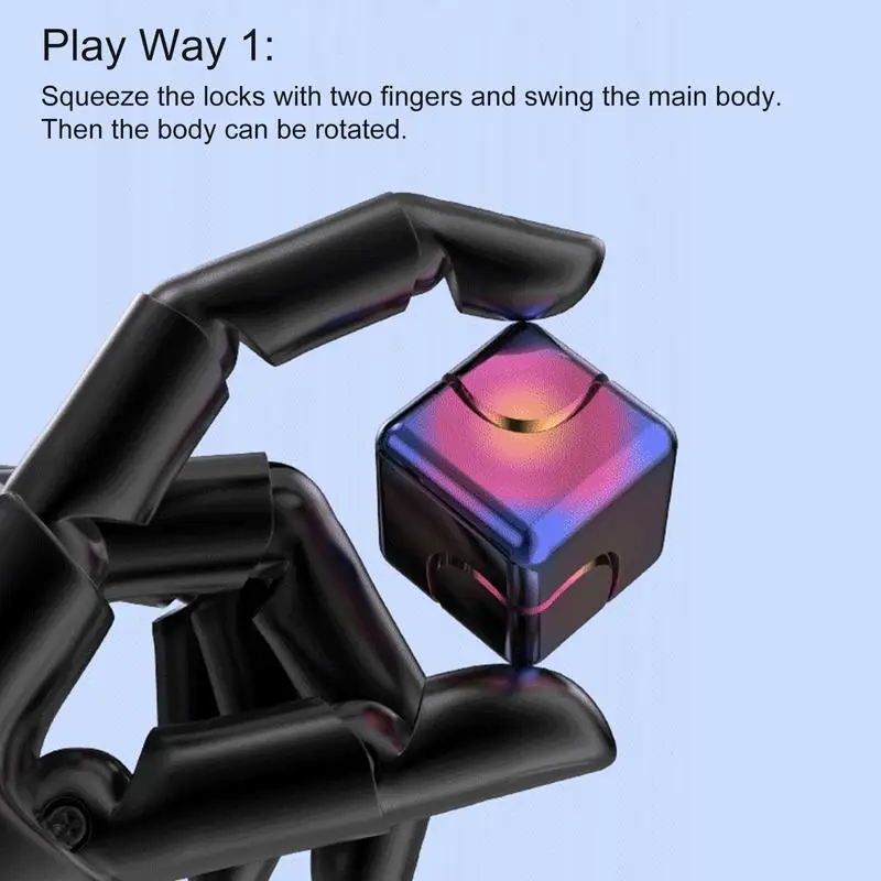 Speed Cubes Fidget Spin Top Toy Educational Spinner Gyroscope Portable Sensory Finger Cube Toy for Children Boys Girls