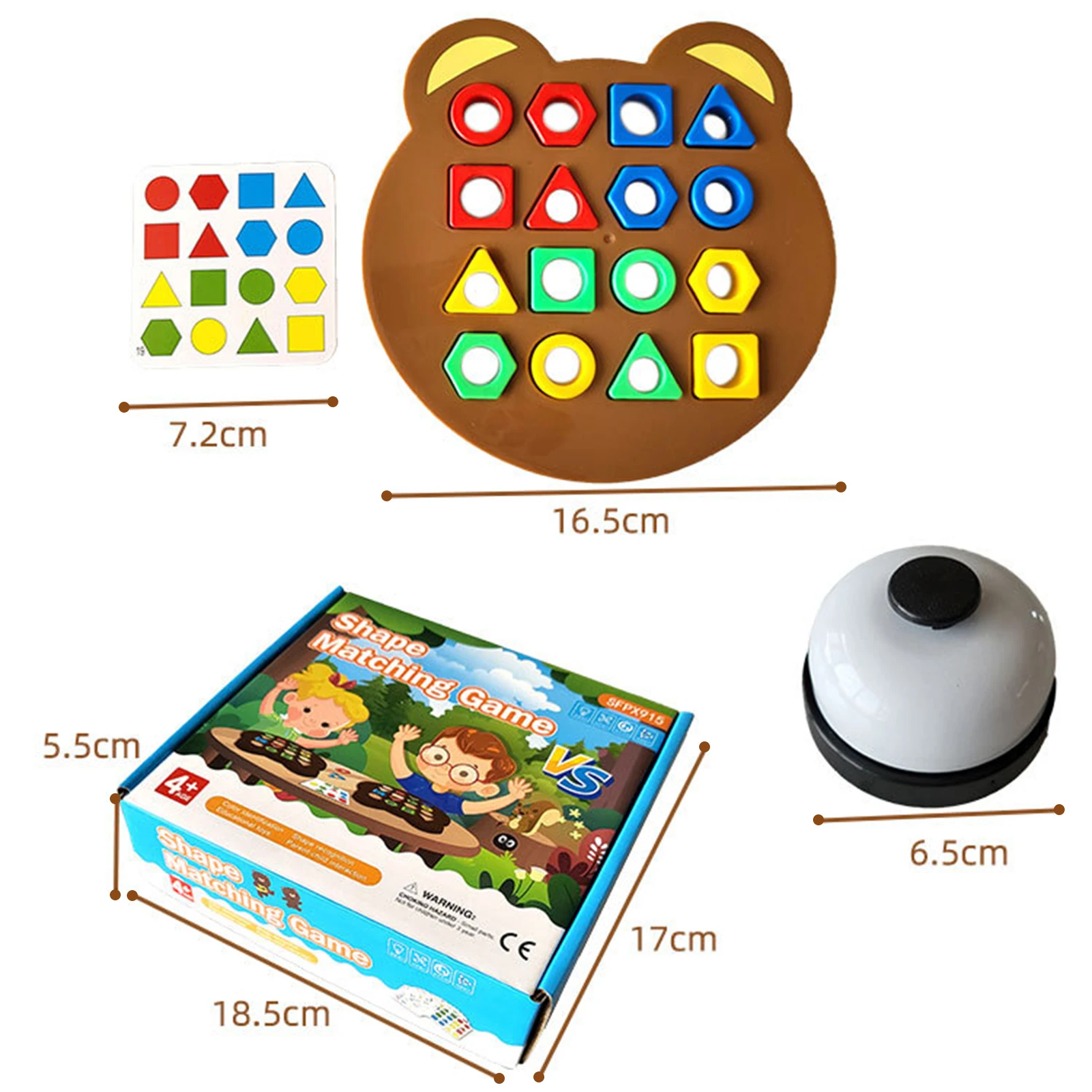 Geometric Shape Quick Matching Board Game Puzzle Toys Safe Material Parent-child Interactive Shape Color Sorting Toy for Boys