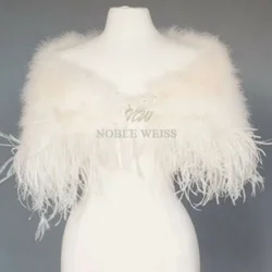 Elegant Ostrich Feather Wedding Capes Wraps Faux Fur Bridal Jackets Fur Bolero Customized