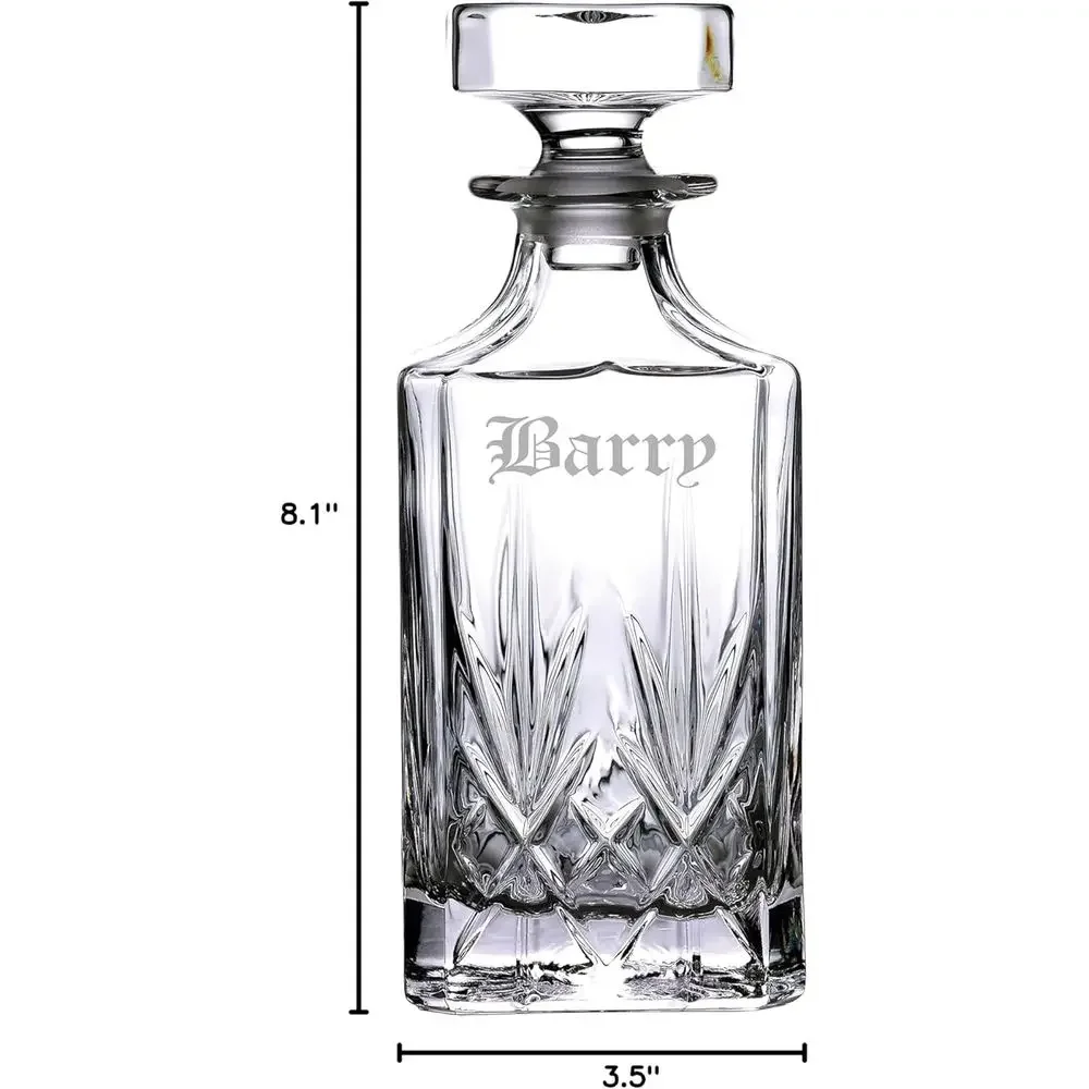 Personalized Maxwell Decanter, Custom Engraved 28oz Cut Crystal Whiskey Decanter or Bourbon, Scotch, Liquor, Git or Whiskey Love