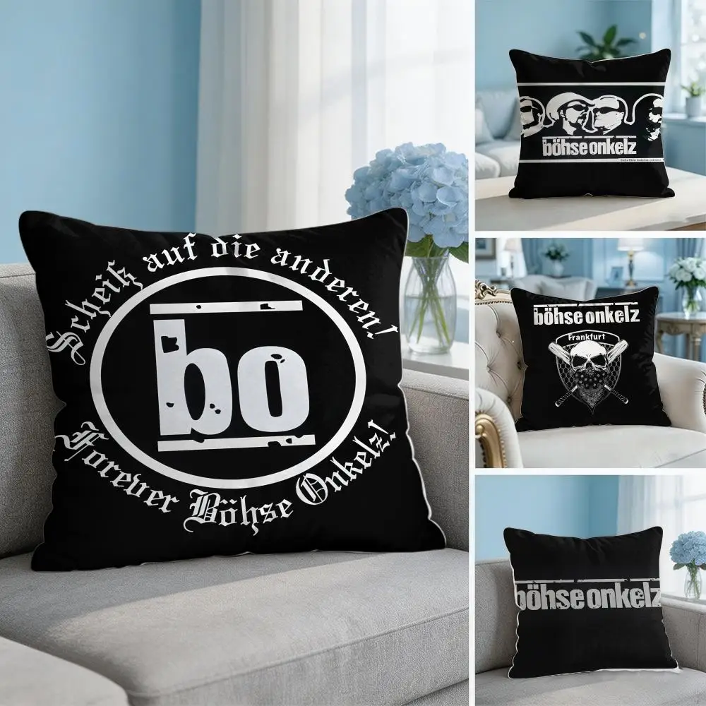 B-Bohse O-Onkelz Rock Cushion Cover Square Pillow Bedroom Sofa Leisure Comfort Living Room Home Decoration 40X40