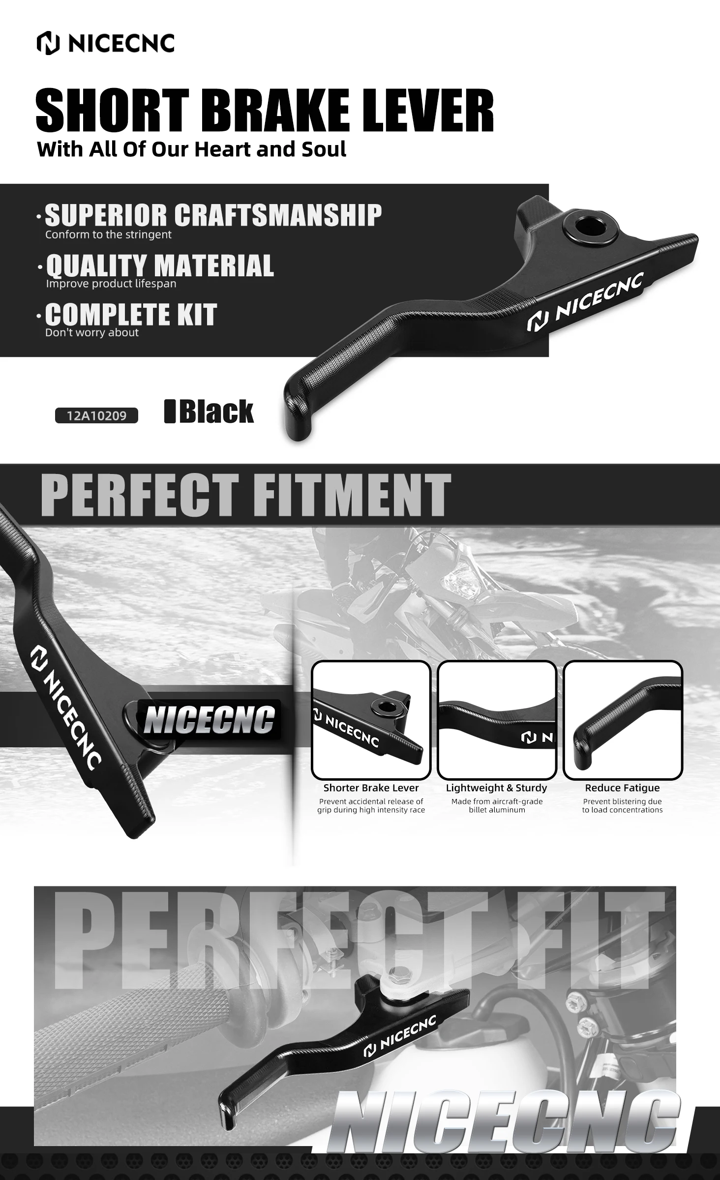 NICECNC Für KTM 2014-2026 EXC 300 EXC 250 EXCF 350 EXC 450 SX 125 SXF 250 SXF 450 XCW 300 XCF 350 XC Kurzer Brems- und Kupplungshebel – Detail 22