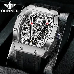 OUPINKE 3179 Automatic Watch for Men Silicone Strap Sapphire Mirror Waterproof Skeleton Mechanical Men's Watch Relojes Hombre