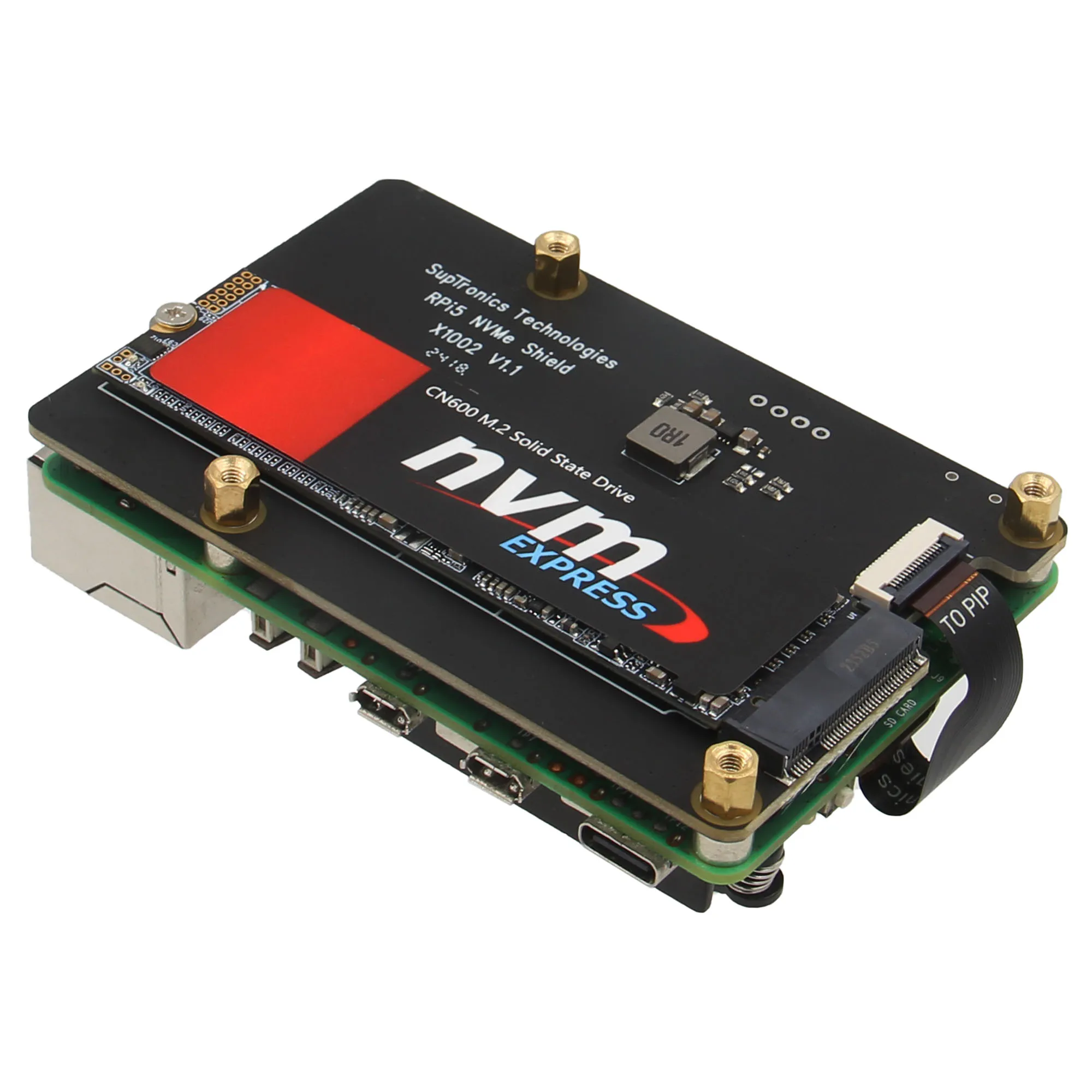 PCIe M.2 NVMe SSD Board - Geekworm X1002 for Raspberry Pi 5