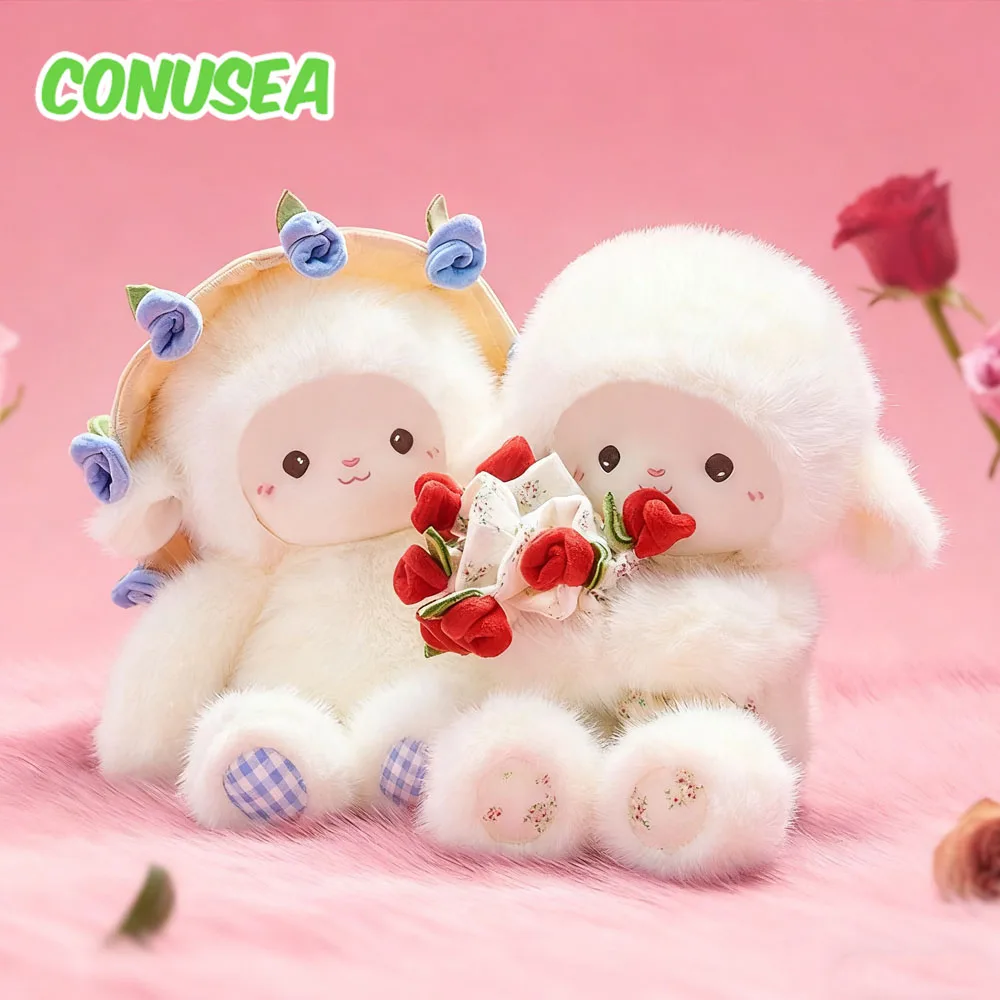 

30/45Cm Cute Rose Lamb Plush Toy Plushie Pillow Soft Toys for Girl Children Kid Birthday Gifts Stuffed Animals Kawaii Room Decor
