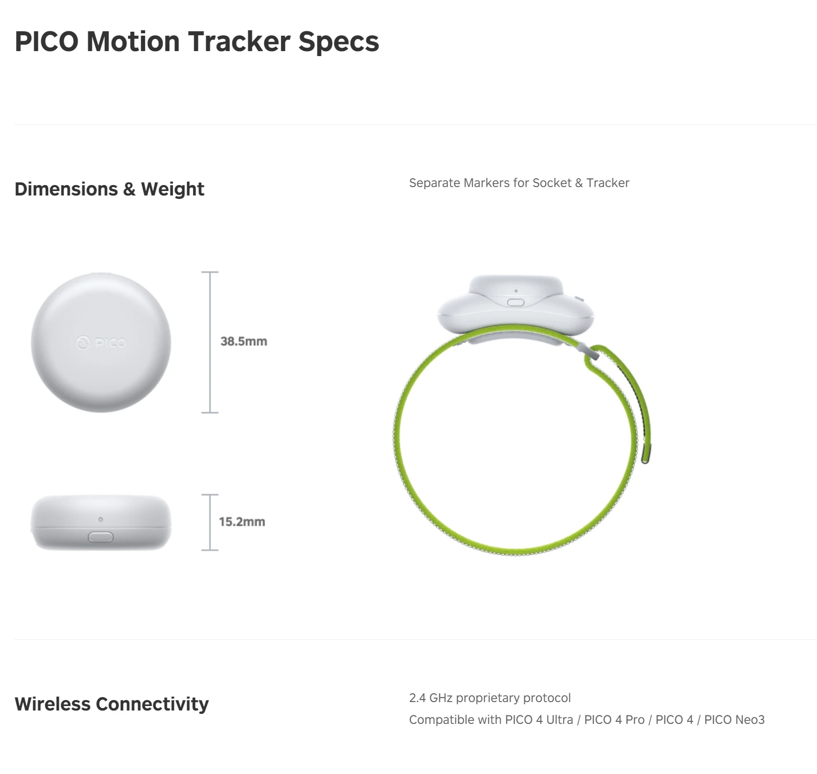 Pico Motion Tracker para Pico, Captura de movimento, Pico 4, Pico4