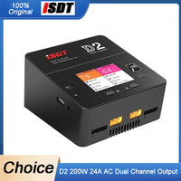 ISDT D2 200W 24A AC Dual Channel Output Smart Battery Balance Charger For RC Car Airplane Helicopter 2-6S Lipo LiHv LiFe