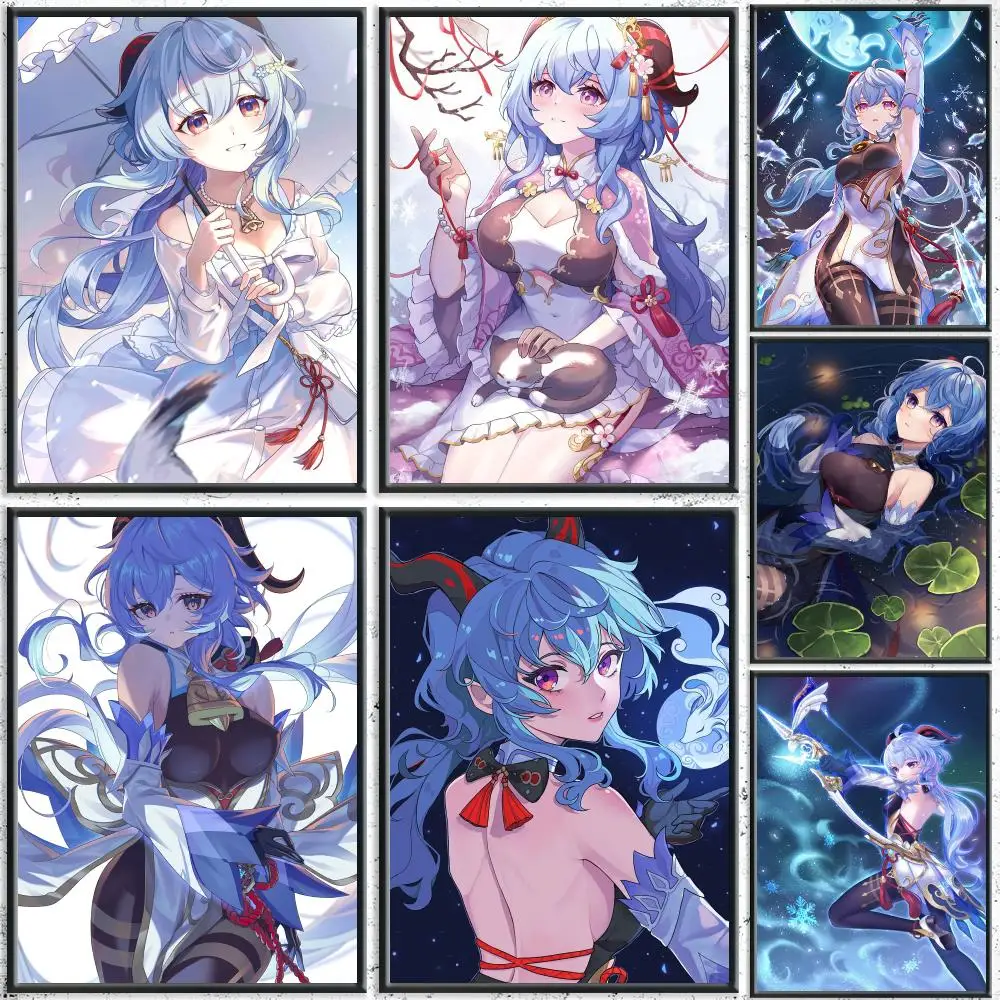 Aesthetic Game G-Genshin ImpactS Poster HD Self-Adhesive No Residue After Removal Ideal for All Kinds of Wall Decor
