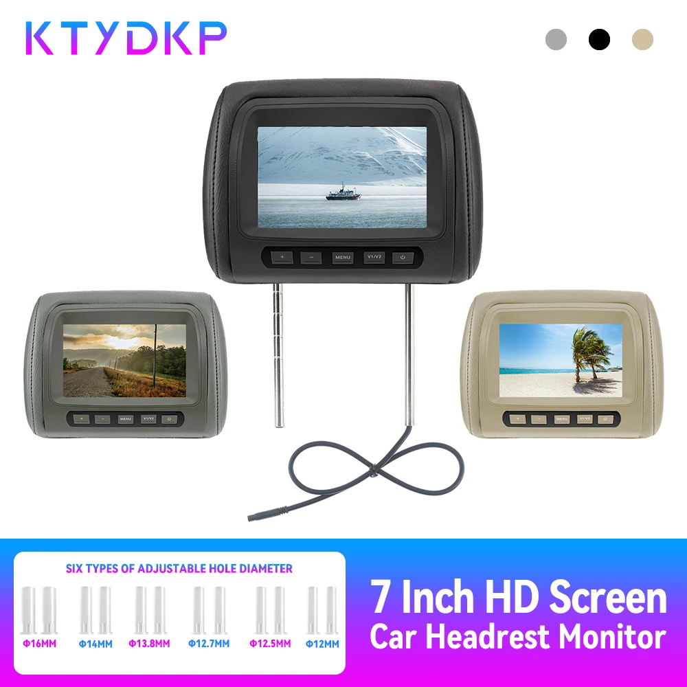 

Универсальный автомобильный монитор KTYDKP на подголовник, 7-дюймовый TFT LED экран, AV-вход