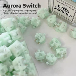 Interruptor Aurora HiFi de 5 pines, Interruptores lineales para teclado mecánico intercambiable en caliente, bricolaje personalizado para oficina, 34g, 25g, 28g, 37g, 45g, 50g, 53g, 58g