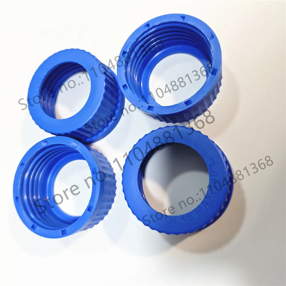 10PCS GL45 reagent bottle cap Φ 34 perforated sealing gasket PTFE/silicone PP