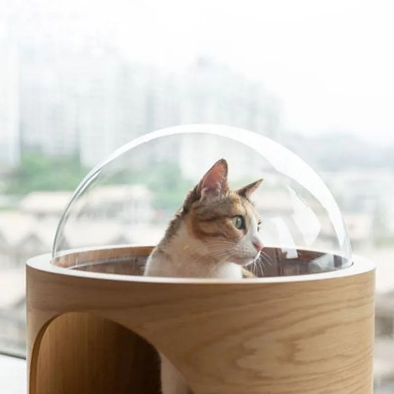 The Cat Litter Nap Space Capsule Large Cats Nest House Sleeping Transparent Semi-enclosed Cattery Pets Accessories Products