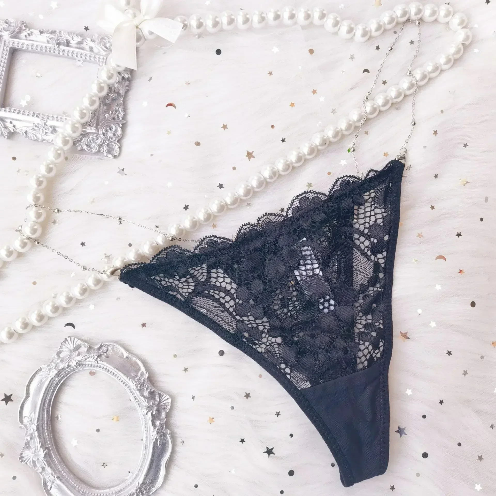 حار المرأة سراويل مفتوحة المنشعب سيور مثير جوفاء ملخصات دمية جنسية G سلاسل T-الظهر المثيرة زي مفتوح سيور النساء الملابس الداخلية