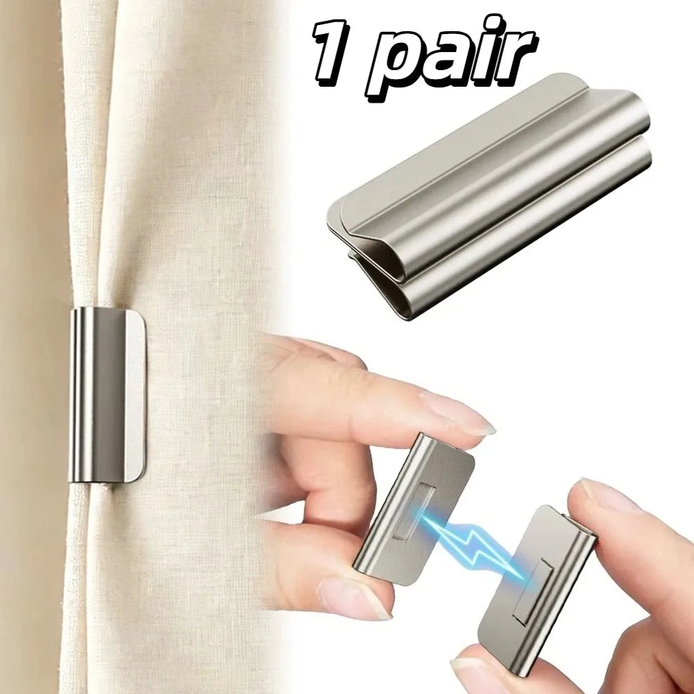 Magnetic Magnetic Curtain Clips Reusable Powerful Magnetic Hold Blackout Clips Fasteners Closely Fit Drill-Free Clips Home Use