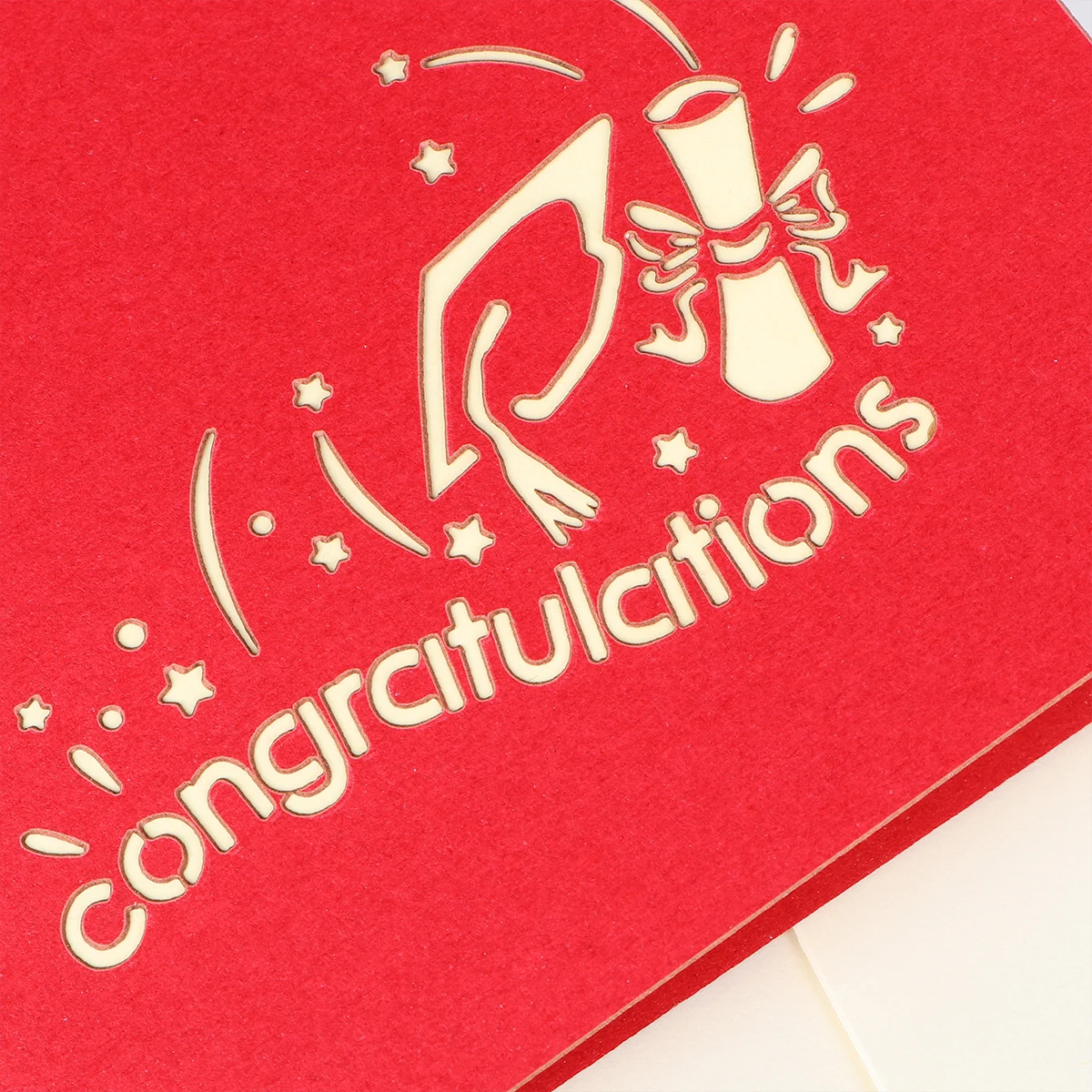 

Pop-up Card Exquisite Greeting 3D Cards Three-dimensional Paper Graduation Invitations