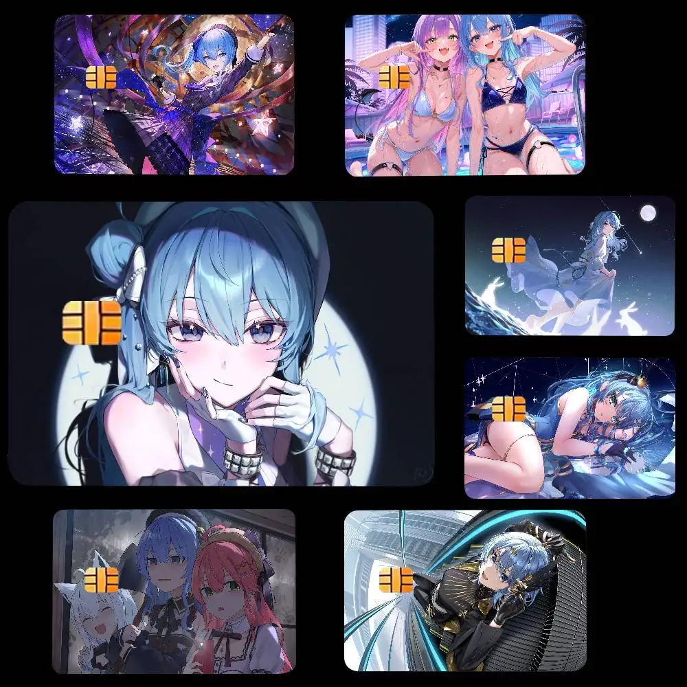Pretty Hot Girl Suisei Hoshimachi Virtual Artists Card Stickers Protection Creative Credit Debit Cards Bus Bank Card Decoration