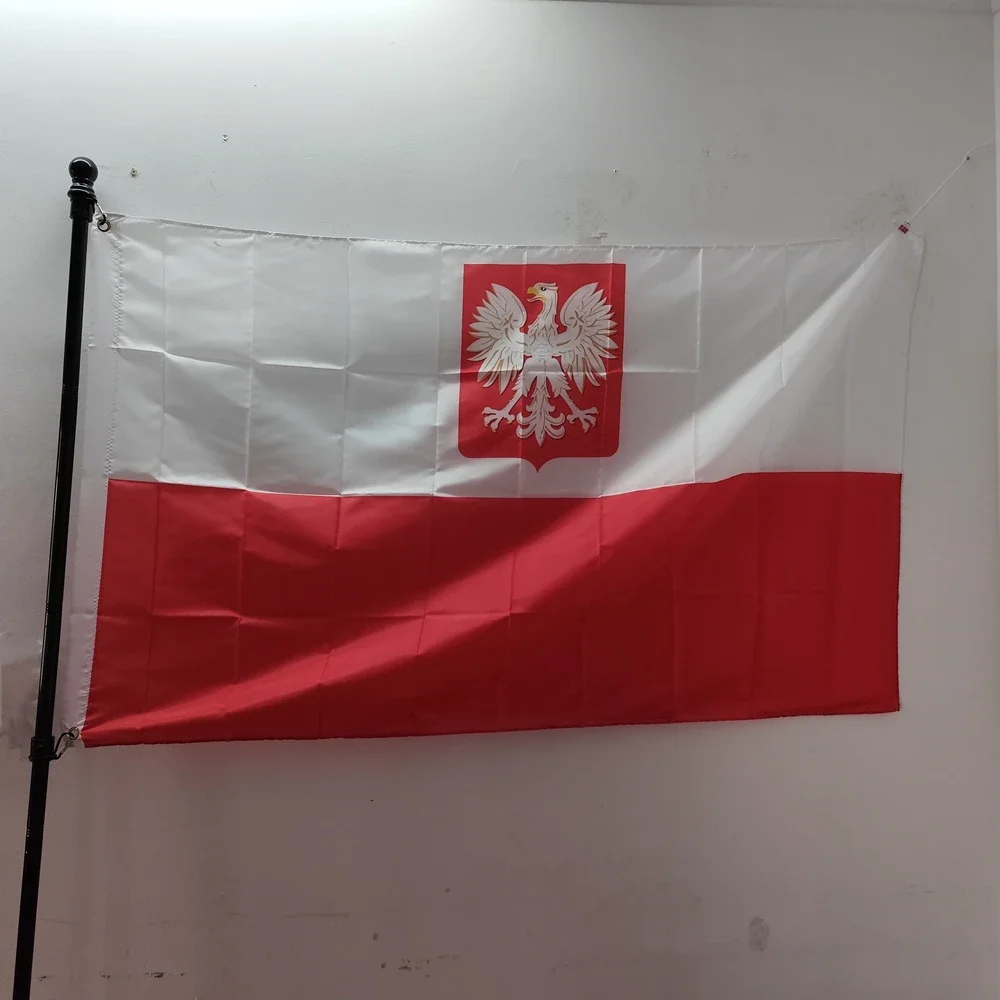 

Poland Eagle Flag Polish Flag White Red Poland Flag Home 90X150cm Hanging For Decoration