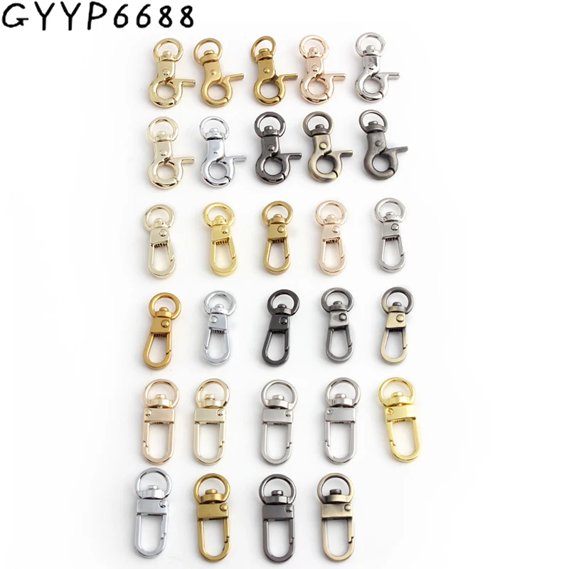 10-50-100PCS 8MM 10MM Metal Lobster Carbines Swivel Trigger Snap Hook For Bags Shoulder Strap Belt Clasp Clip Buckle Accessories