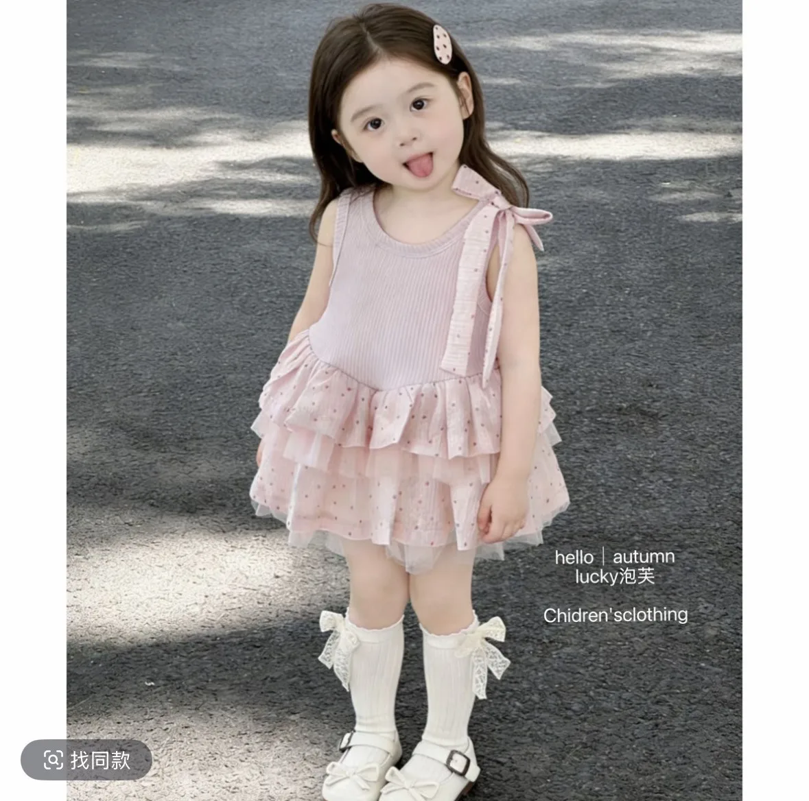 Girls Polka Dot Cake Dress Summer New Sweet Vest Puffy Dress Children's Clothing Ethnic Style Kids' Dresses