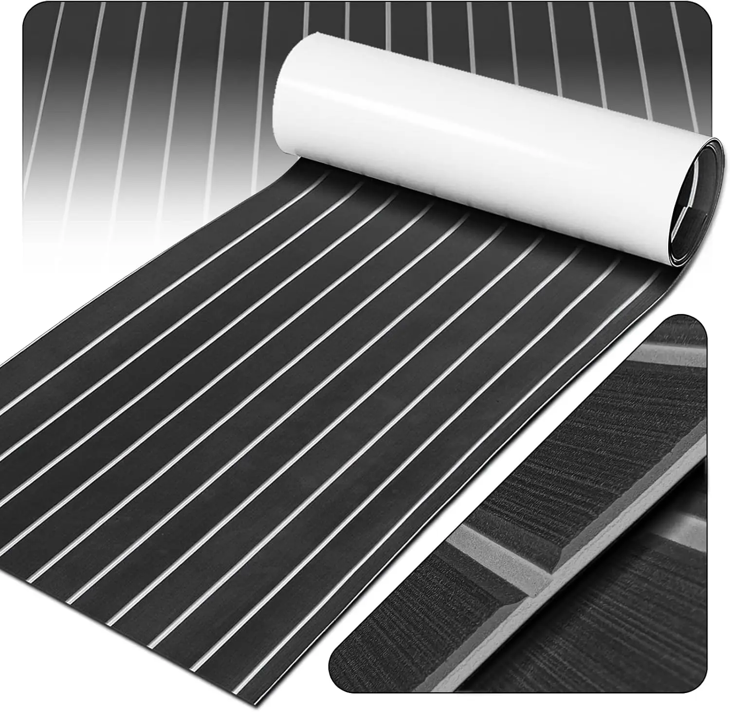 

1200x410mm EVA Foam Boat Flooring Pad Non-Slip Self Adhesive Marine Deck Mat Faux Teak Decking Sheet for Boat Yacht Jet Ski Mat