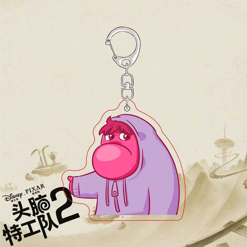 Inside Out 2 Keychain Kawaii Disney Anxiety Envy Anime Student Schoolbag Cute Bag Pendant Hanging Decorations Toys Girls