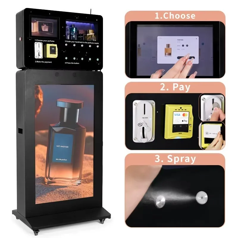 Customized Reliable France Wholesale Coin & Token Operated Wall Mounted Perfume Fragrance Vending Machine