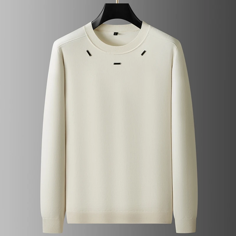 เสื้อสเวตเตอร์ขนสัตว์เนื้อบางเบาหรูหราสำหรับผู้ชาย ไซส์ 8XL 7XL 6XL รุ่นใหม่ ฤดูใบไม้ร่วง-ฤดูหนาว 2025 เนื้อผ้านุ่ม อุ่นสบาย สไตล์ลำลอง ทรงหลวม