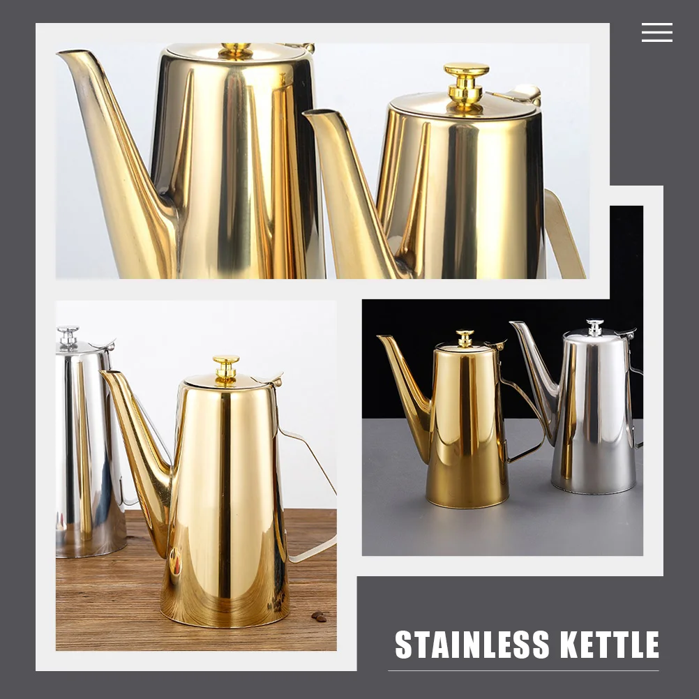 

Stainless Steel Teapot Household Water Kettle with Strainer Camping Stove Milk Heating Home Boiling
