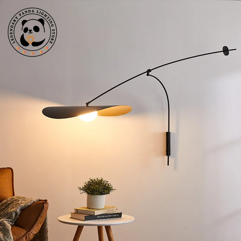 

Nordic Art Wall Lamp Modern Creativity Adjustable Long Arm Light Fixture Living Room Study Bedroom Bedside Restaurant LED Sconce